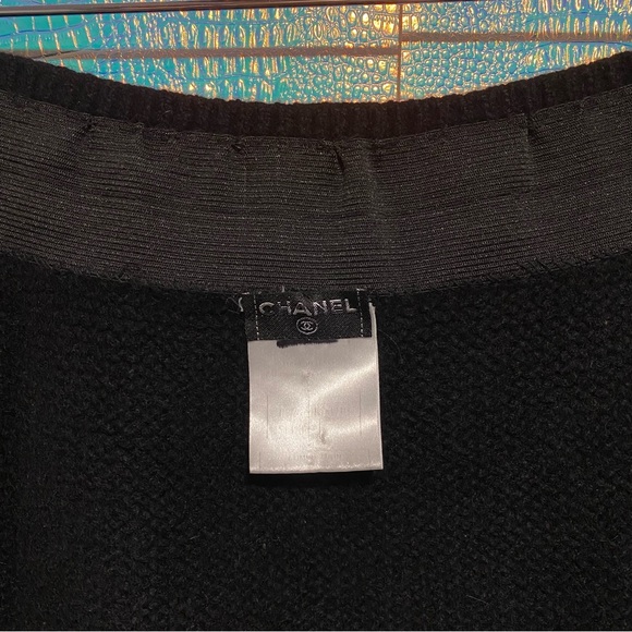 💕 CHANEL cashmere wool 2006 tweed mini skirt Fall 06A rare bouclé black pink - Picture 6 of 16